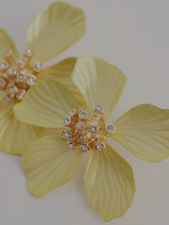 Aldo Jewelry - Aldo Gold Floral Crystal Drop Earrings